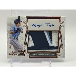2023 Leaf Trinity Brayden Taylor Rookie Bronze Patch Auto 16/99 Tampa Bay Rays
